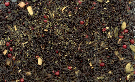 Indian masala tea with pink peppercorn の写真素材