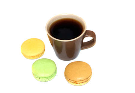   Cup of coffee with macaroon                             の写真素材