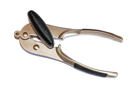 Metal can opener isolated closeup                               の写真素材