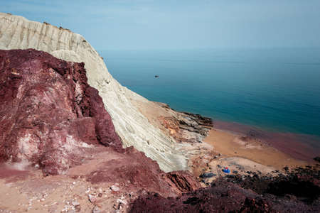 Volcanic island Hormuz in Iran, hormozgan province, amazing marsian landscape, another planet
