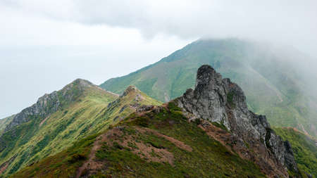 Zhdanko Range, Sakhalin Island, East Coast, Russia, amazing mountain landscape, wild natureの写真素材