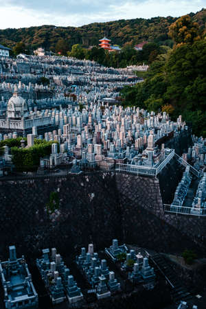 Toribeyama Cemetery Association and Enmyoin temple in Kyoto, Japanの写真素材