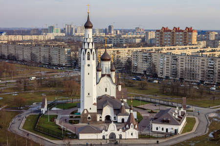 Church of the Apostle Peter, Saint-Petersburg, Russia, panel housesのeditorial素材