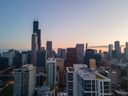 Aerial View of Chicago Skyline