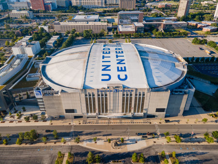 Aerial View of Chicago Skylineのeditorial素材