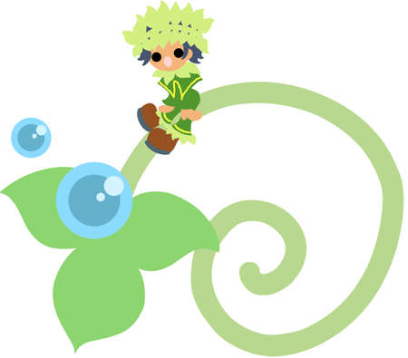 The fairy of a young leave symbolizing environment and nature のイラスト素材