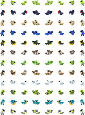 96 Icons of little birds のイラスト素材