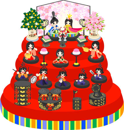 Girls Festival in Japanのイラスト素材