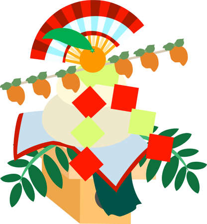 It is the illustration of the round rice cake which are usable in celebration of the New Year.のイラスト素材