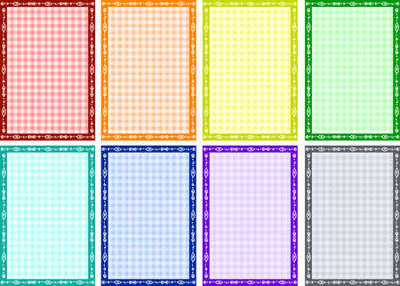 Eight colors gingham check patternsのイラスト素材