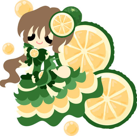The illustration of the girl in the sweetie dressのイラスト素材