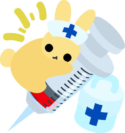 The rabbit which does the figure of the nurseのイラスト素材