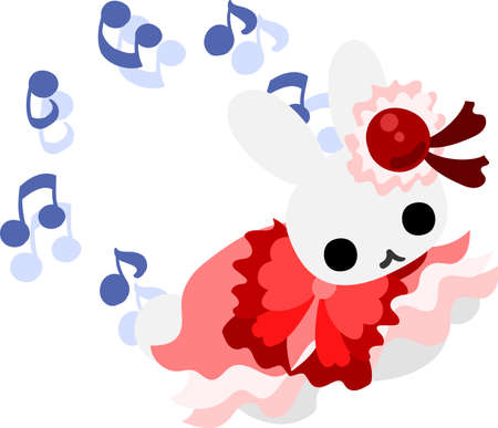 The pretty little rabbit in a dressのイラスト素材
