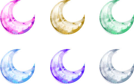 The moon shaped crystal iconsのイラスト素材