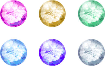 The round shaped crystal iconsのイラスト素材