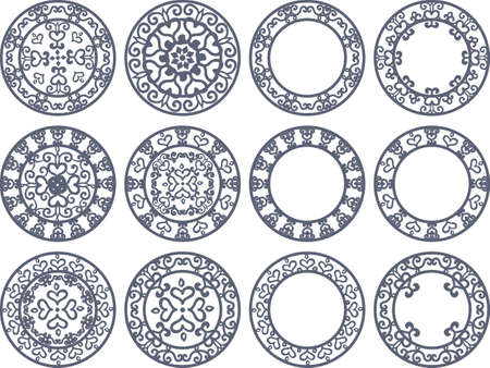 Round icons of a mysterious designのイラスト素材