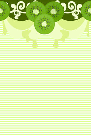 Stylish postcard reflecting the image of kiwi fruitのイラスト素材