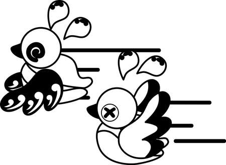 The illustration of the pretty little birds of spring.のイラスト素材