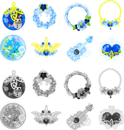 The various cute and pretty iconsのイラスト素材