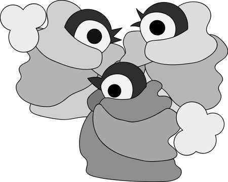 The pretty baby penguin which is wrapped up in a blanketのイラスト素材