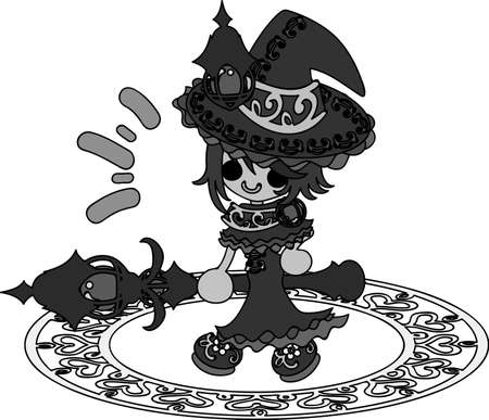 The illustration of stylish and pretty witch girlsのイラスト素材