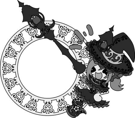 The illustration of stylish and pretty witch girlsのイラスト素材