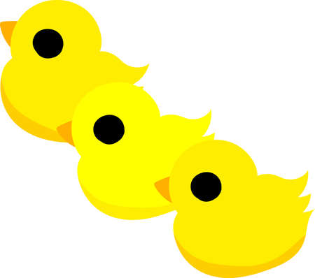My original illustration of cute chicksのイラスト素材