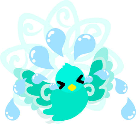 The crying cute little bird of mysterious designのイラスト素材