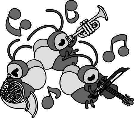 The concert of bell cricketsのイラスト素材