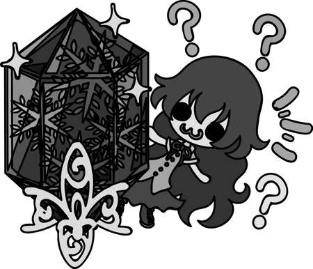 A cute little girl and a big sapphireのイラスト素材