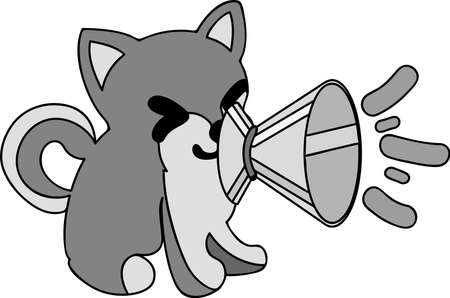 The cute dog and a megaphoneのイラスト素材