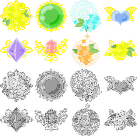 The pretty and stylish accessory iconsのイラスト素材