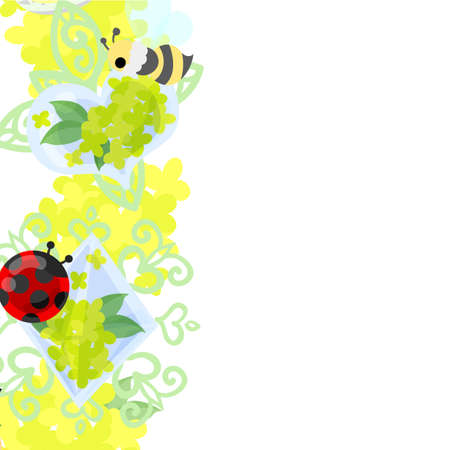 The frame that is made with yellow flower objectsのイラスト素材