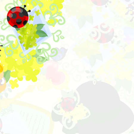 The frame that is made with yellow flower objectsのイラスト素材