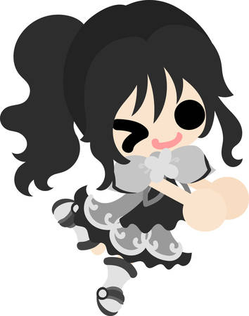 The illustration of cute stylish girlのイラスト素材