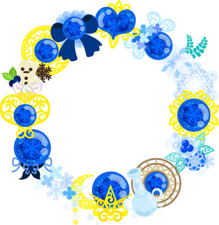 The frame that is made with miscellaneous goods which imaged winterのイラスト素材