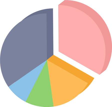The 3D pie chart iconのイラスト素材