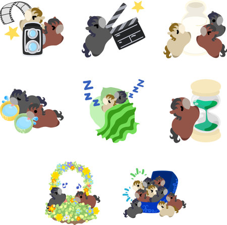 The pop and cute pony illustration set.のイラスト素材