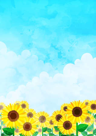 Sunflower greeting cardのイラスト素材