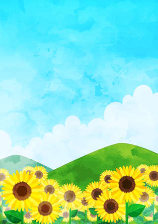 Sunflower greeting cardのイラスト素材