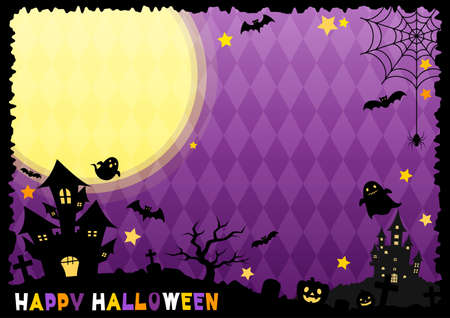Full moon halloween illustrationのイラスト素材
