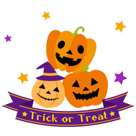 Illustration of stacked pumpkinsのイラスト素材