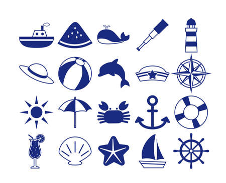 Summer beach illustrationのイラスト素材