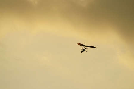 Hang-glider - fly in the sky.の写真素材