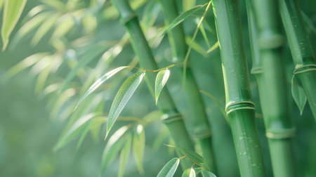 Elegant closeup of bamboo. Created using AI generated technology and image editing software.の素材
