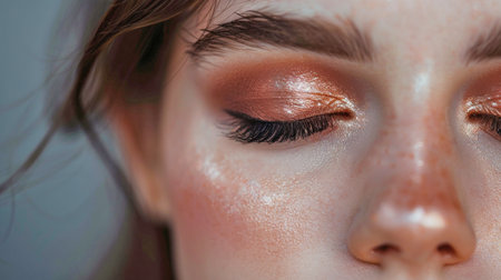 Close up portrait of eye makeup. Created using AI generated technology and image editing software.の素材