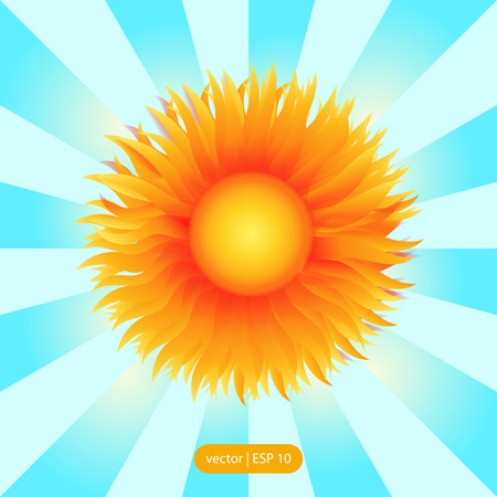 Vector sun illustration with rays background. EPS 10.のイラスト素材