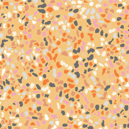 Terrazzo flooring texture. Golden seamless pattern background. Abstract vector design for print on floor, wall, tile or textileのイラスト素材