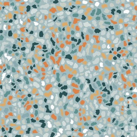 Terrazzo flooring, blue seamless pattern background texture. Abstract vector design for print on floor, wall, tile or textileのイラスト素材