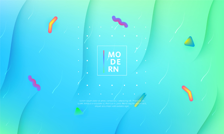 Colorful geometric background. Fluid shapes composition. Futuristic background template. Business landing page. A4 size. Eps10 . - Vectorのイラスト素材